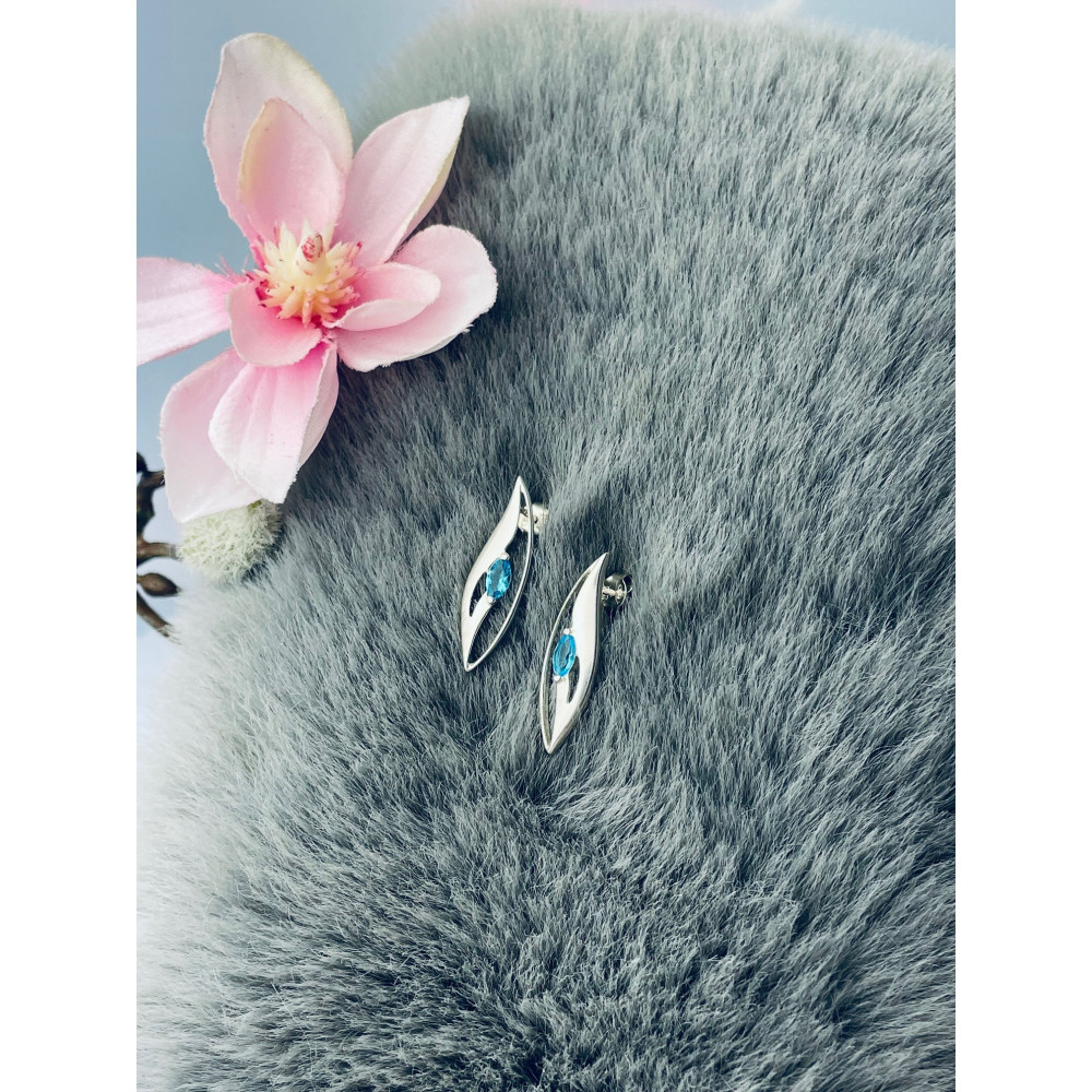 Katzenauge 925 Silber Ohrringe mit Zirkonia