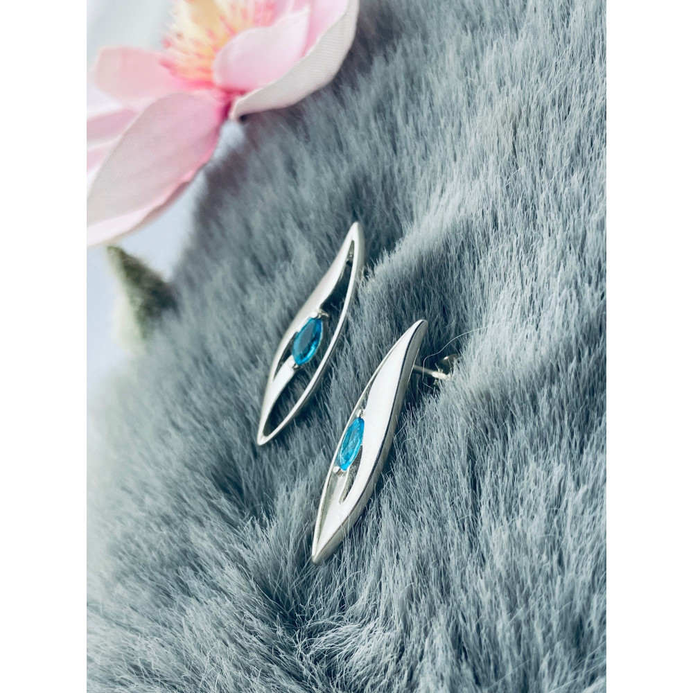 Katzenauge 925 Silber Ohrringe mit Zirkonia