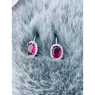 Oval 925 Silber Ohrringe mit Zirkonia