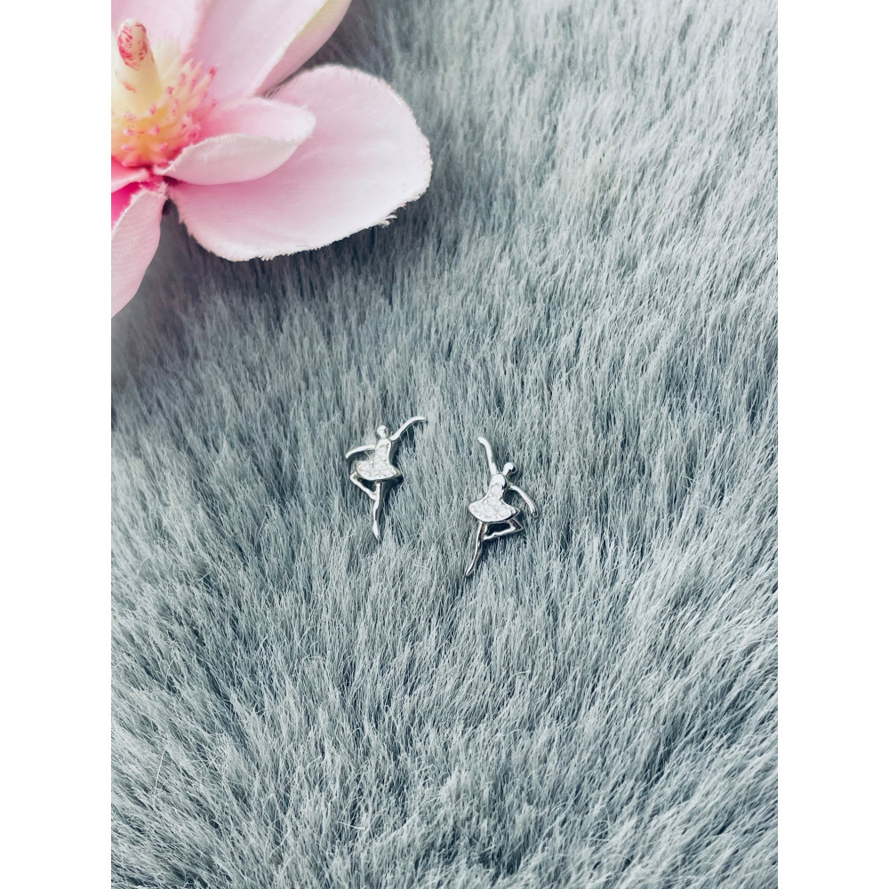 Ballerina 925 Silber Ohrringe mit Zirkonia