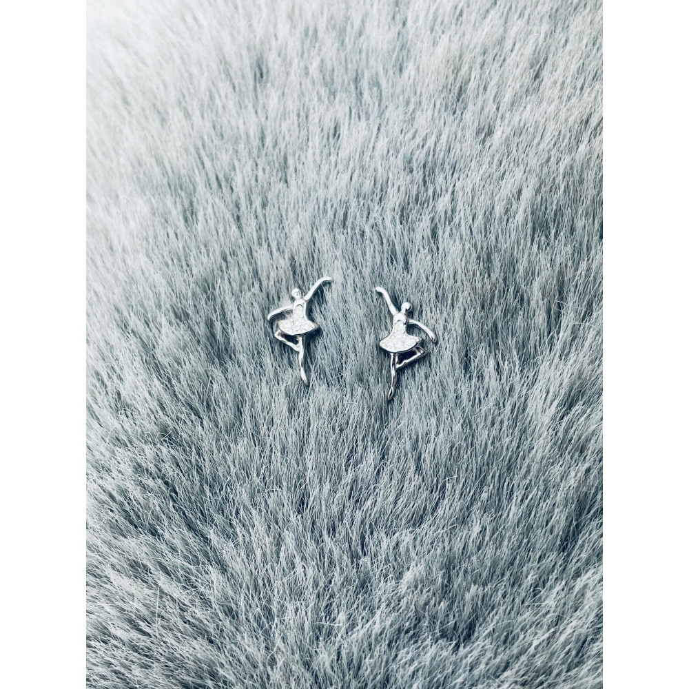 Ballerina 925 Silber Ohrringe mit Zirkonia