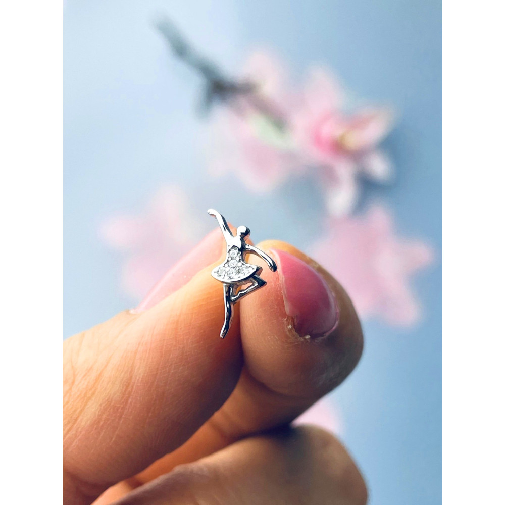 Ballerina 925 Silber Ohrringe mit Zirkonia