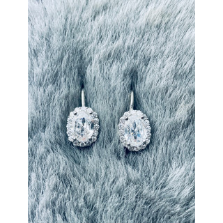 Oval 925 Silber Ohrringe mit Zirkonia