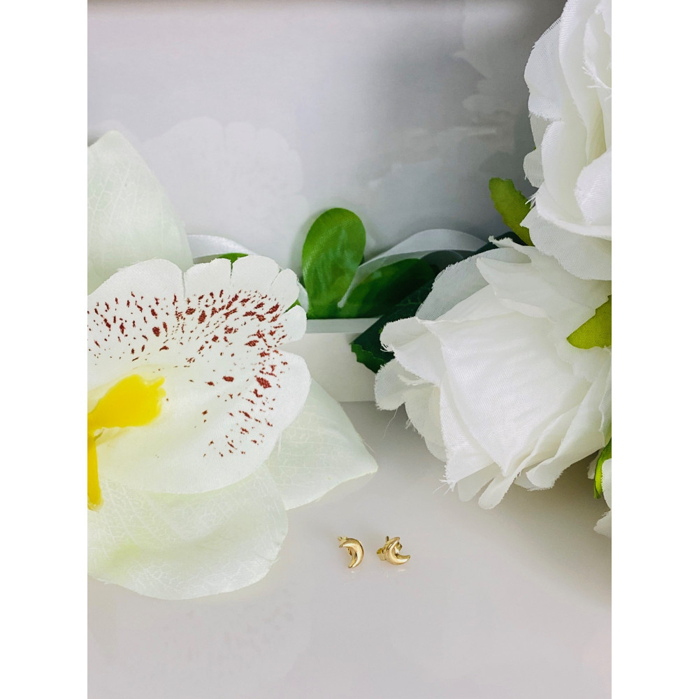 Złote kolczyki księżyc