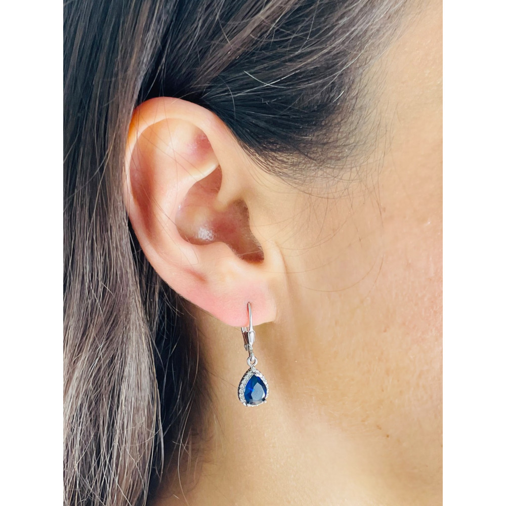 Träne 925 Silber Ohrringe mit Zirkonia