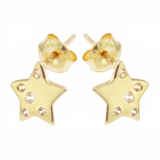 Złote kolczyki gwiazdy z cyrkoniami