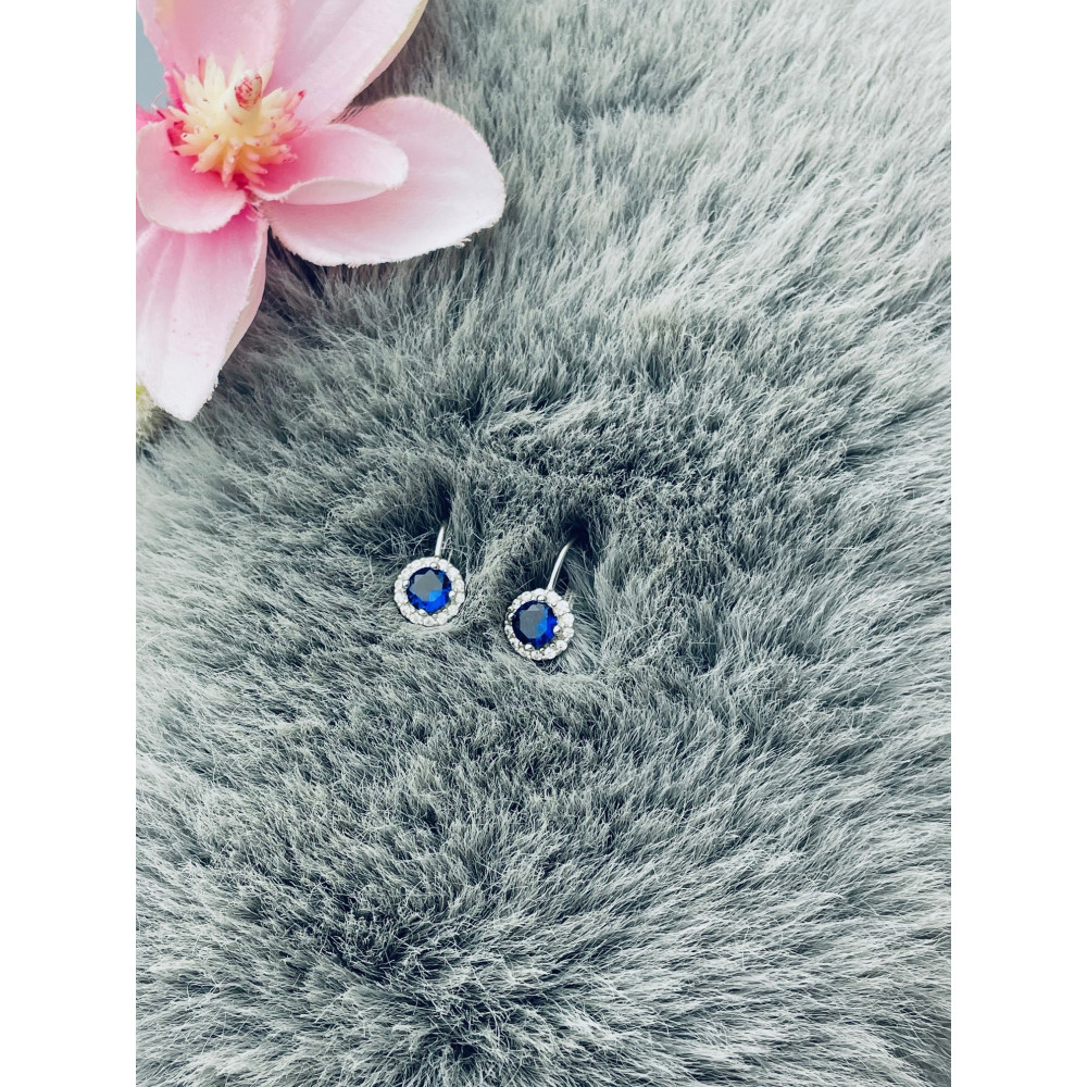 Kreis 925 Silber Ohrringe mit Zirkonia