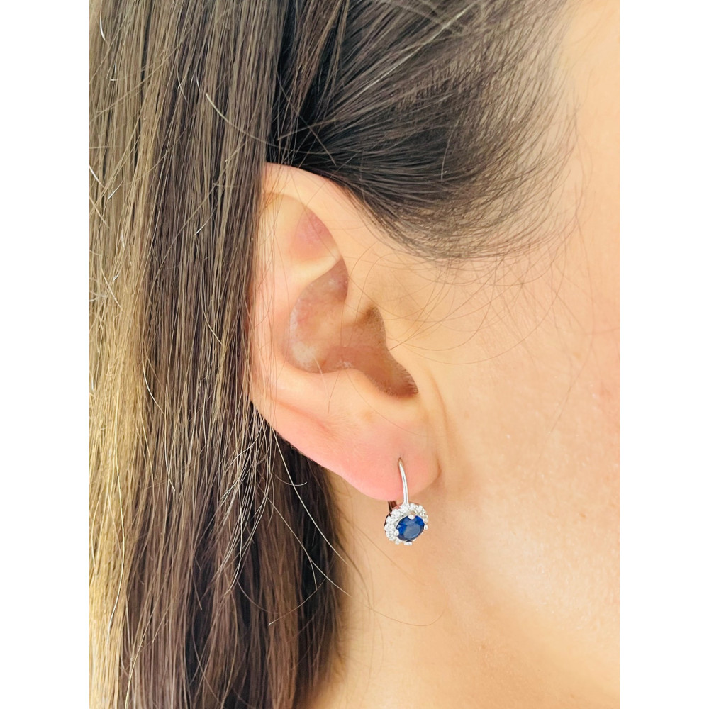 Kreis 925 Silber Ohrringe mit Zirkonia