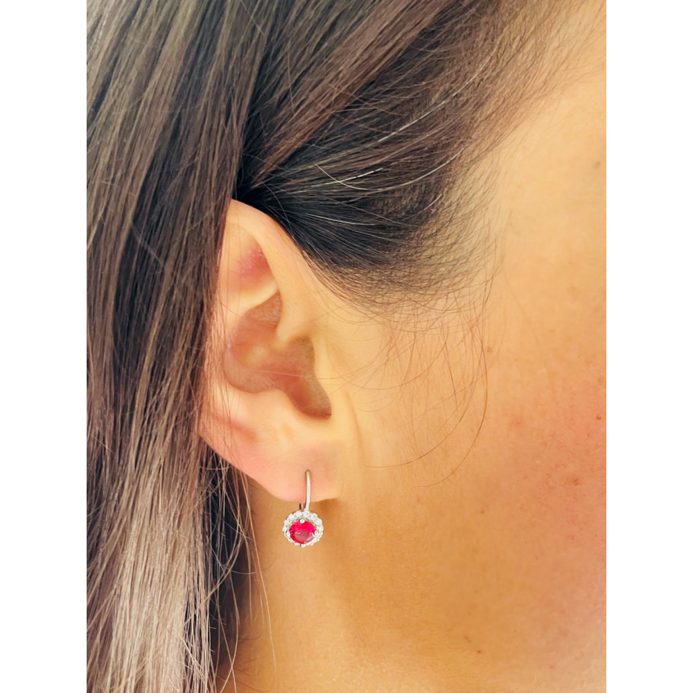 Kreis 925 Silber Ohrringe mit Zirkonia