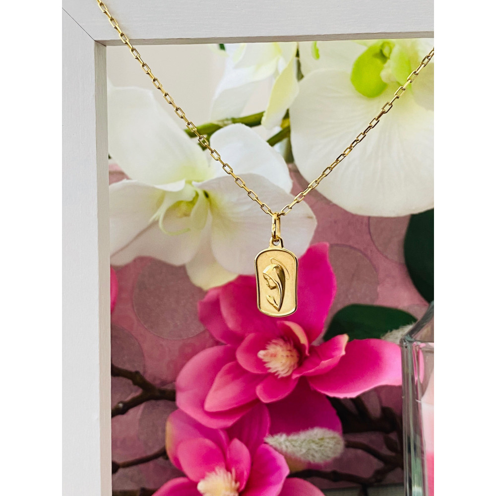 Złoty Medalik Zawieszka Matka Boska Fatimska