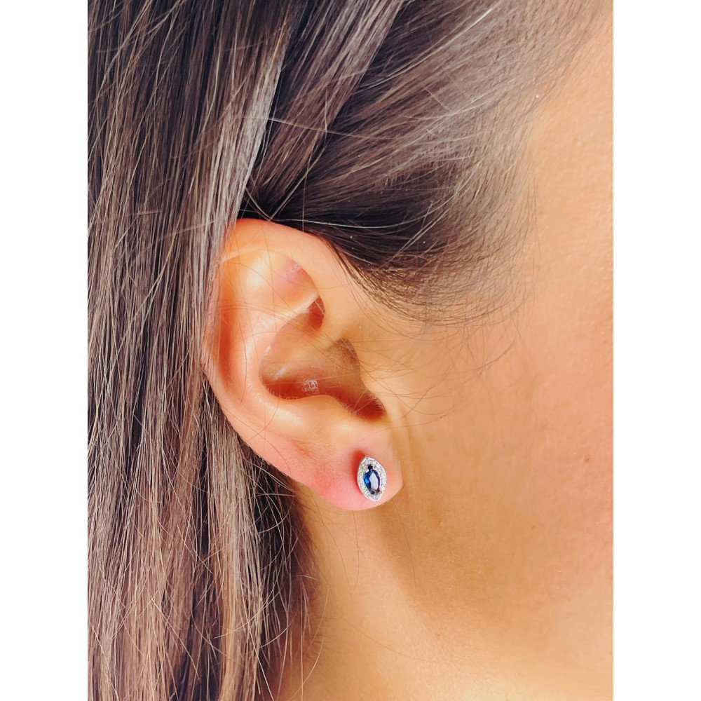 Träne 925 Silber Ohrringe mit Zirkonia