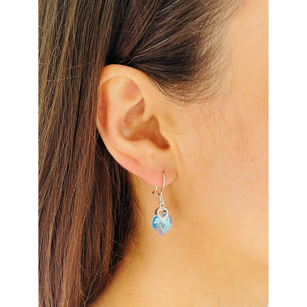 Herz 925 Silber Ohrringe mit Zirkonia