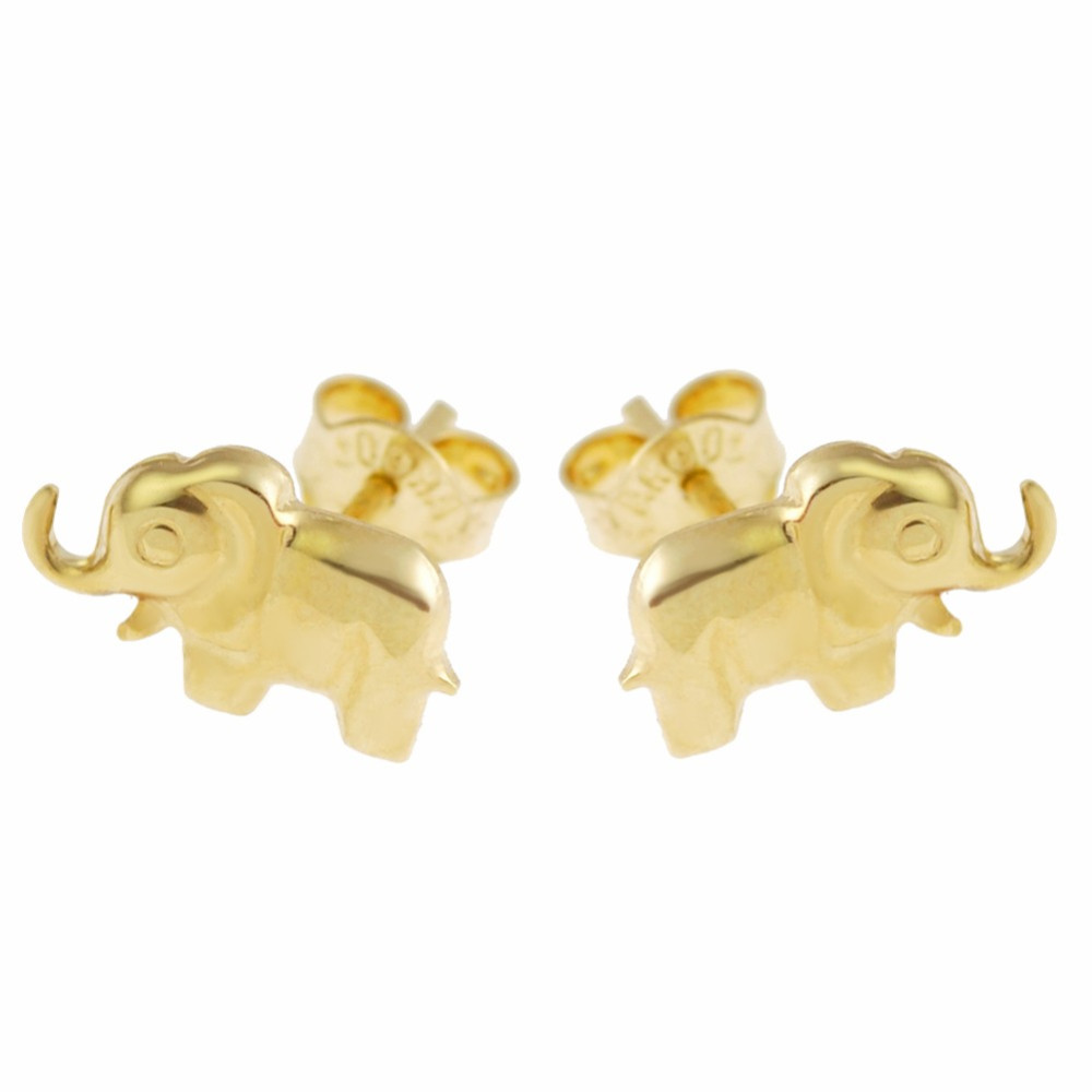 Złote kolczyki słonie