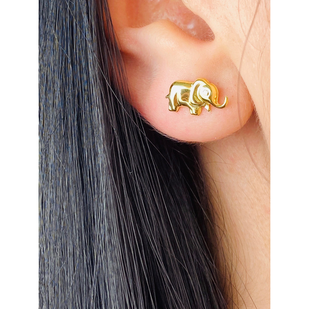Złote kolczyki słonie