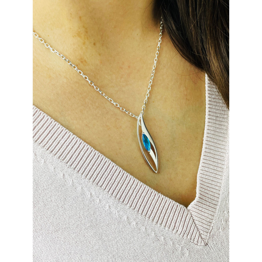 Katzenauge 925 Silber Damen Medaillon Anhänger mit Zirkonia