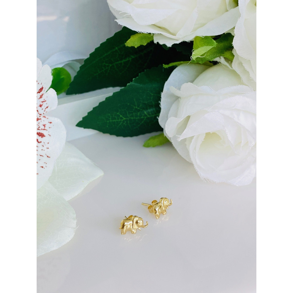 Złote kolczyki słonie