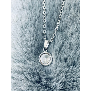 Kreis 925 Silber Damen Medaillon Anhänger mit Zirkonia