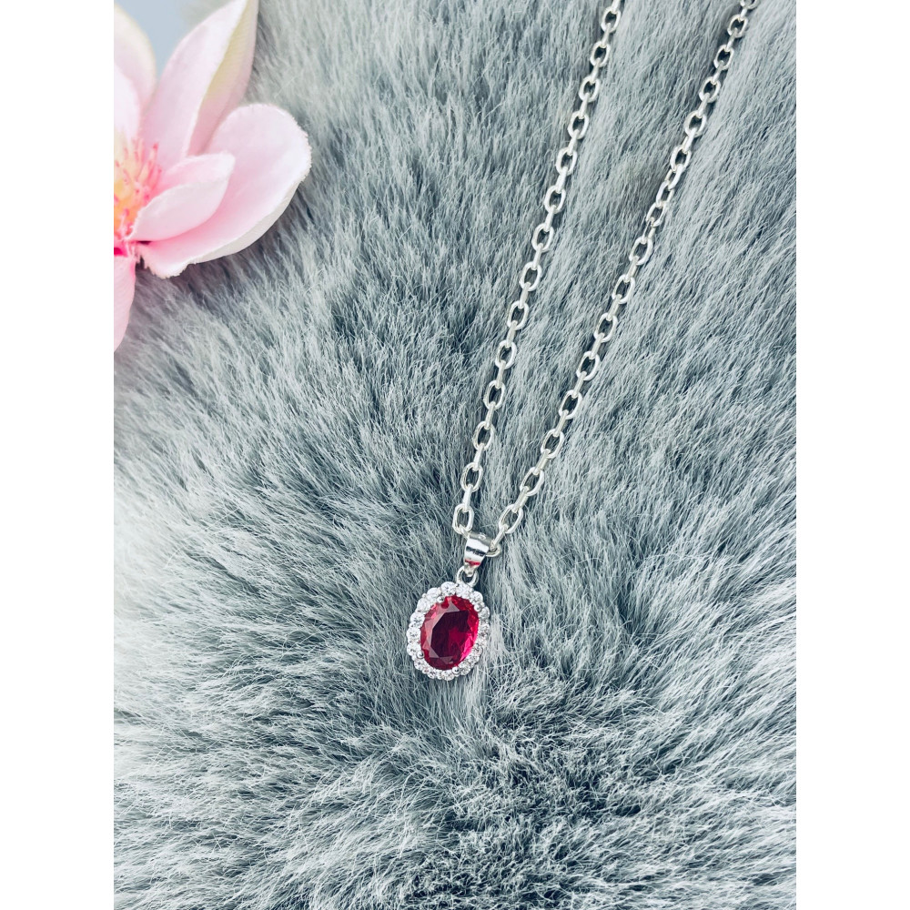 Oval 925 Silber Damen Medaillon Anhänger mit Zirkonia