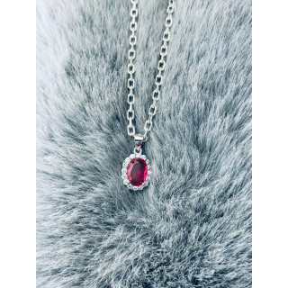 Oval 925 Silber Damen Medaillon Anhänger mit Zirkonia