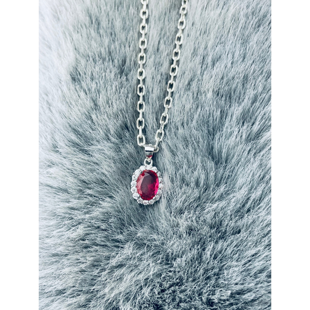 Oval 925 Silber Damen Medaillon Anhänger mit Zirkonia