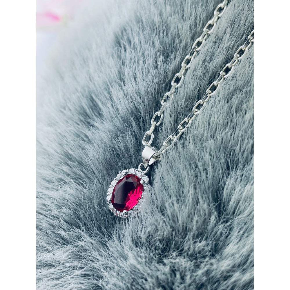 Oval 925 Silber Damen Medaillon Anhänger mit Zirkonia