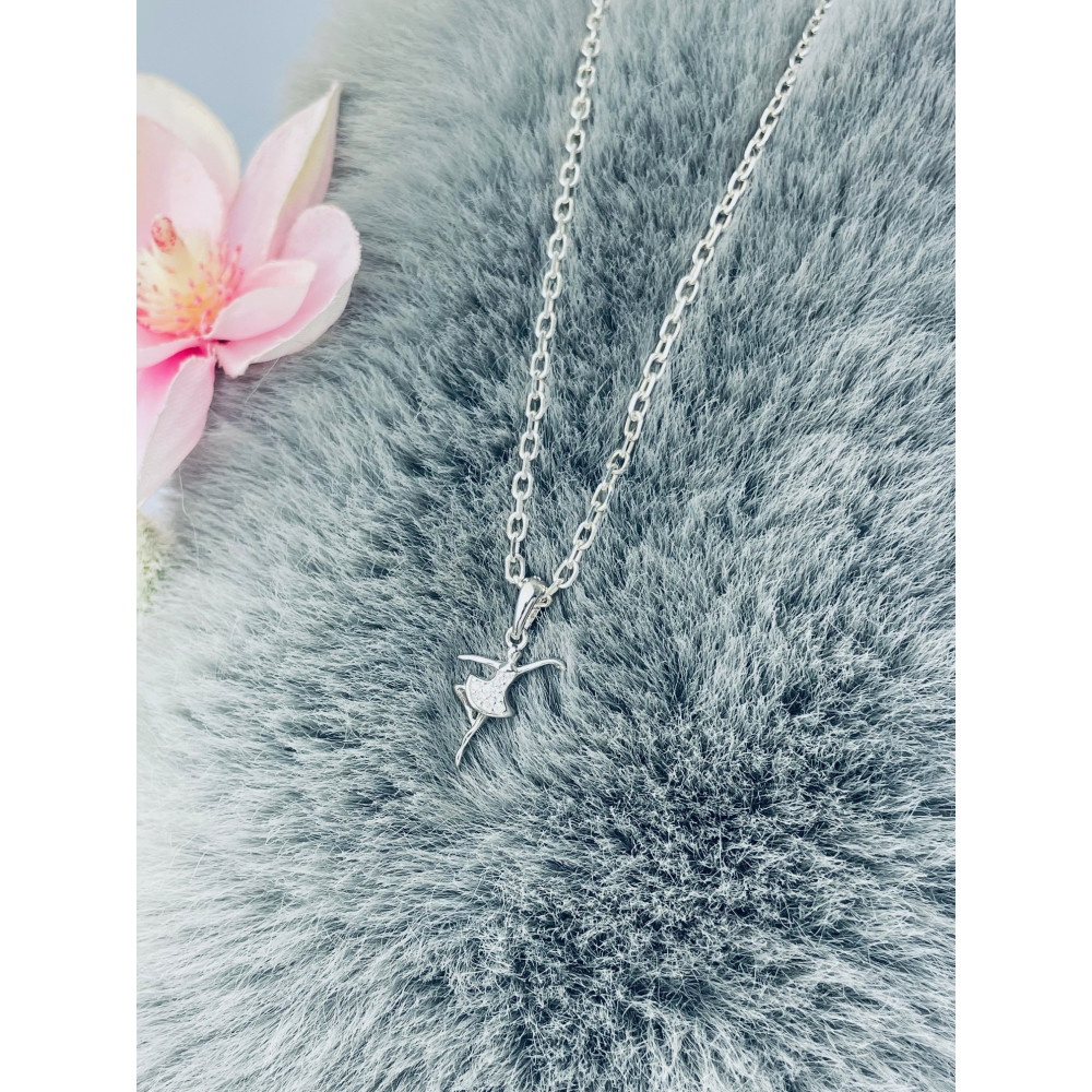 Ballerina 925 Silber Damen Medaillon Anhänger mit Zirkonia