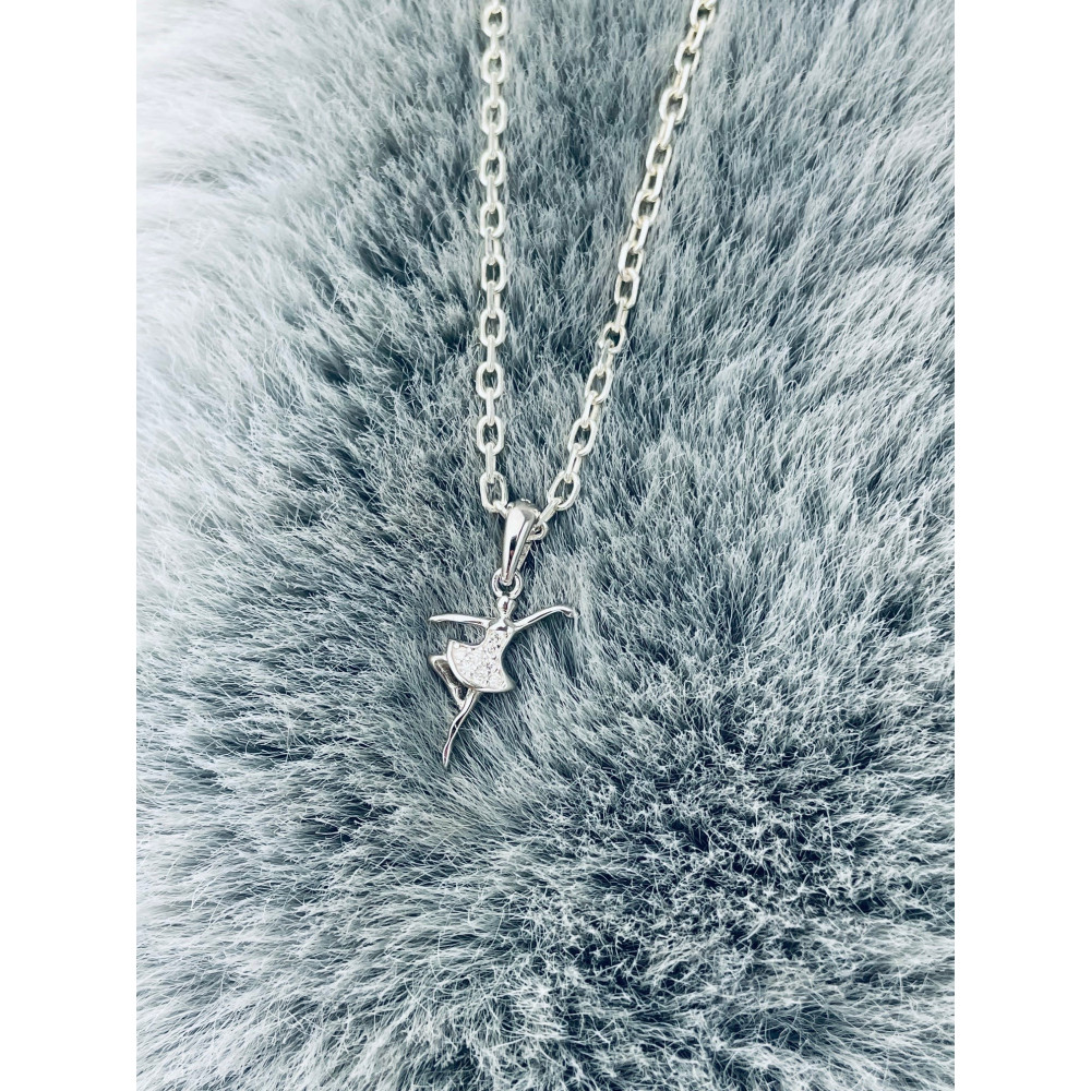 Ballerina 925 Silber Damen Medaillon Anhänger mit Zirkonia