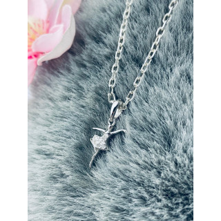 Ballerina 925 Silber Damen Medaillon Anhänger mit Zirkonia