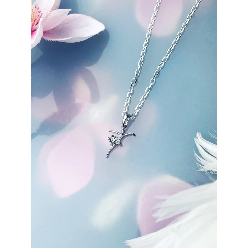 Ballerina 925 Silber Damen Medaillon Anhänger mit Zirkonia