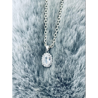 Oval 925 Silber Damen Medaillon Anhänger mit Zirkonia