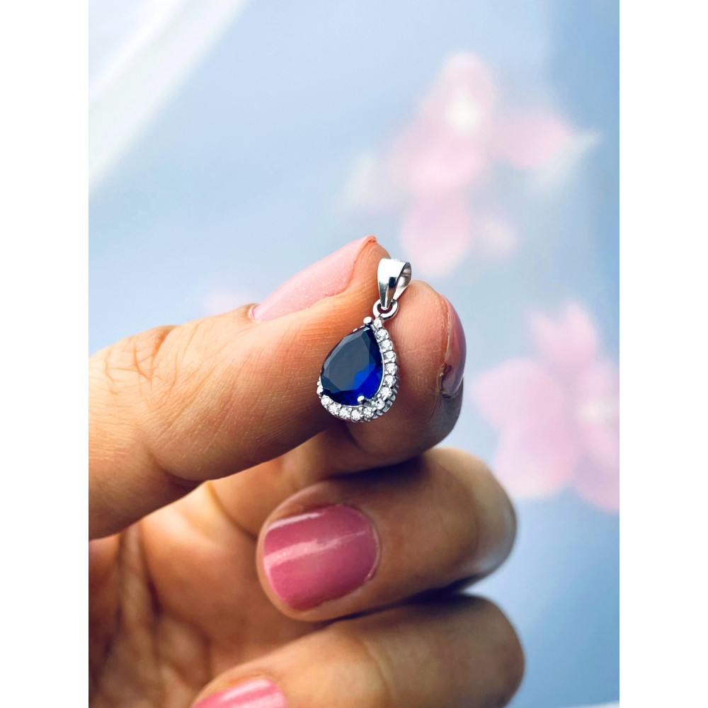 Träne 925 Silber Damen Medaillon Anhänger mit Zirkonia