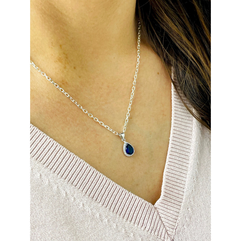 Träne 925 Silber Damen Medaillon Anhänger mit Zirkonia