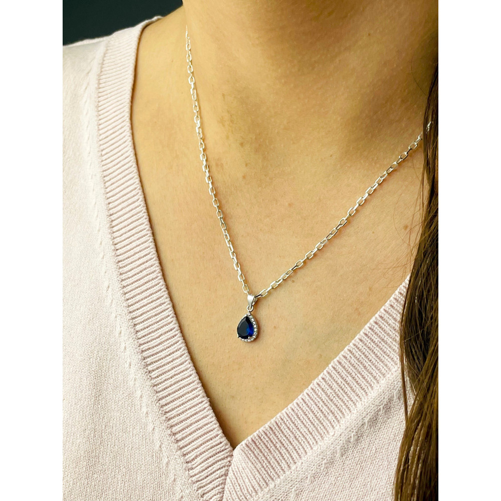 Träne 925 Silber Damen Medaillon Anhänger mit Zirkonia