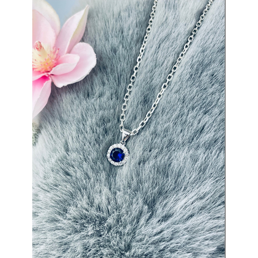 Kreis 925 Silber Damen Medaillon Anhänger mit Zirkonia