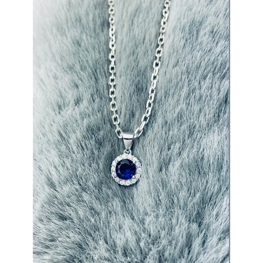 Kreis 925 Silber Damen Medaillon Anhänger mit Zirkonia