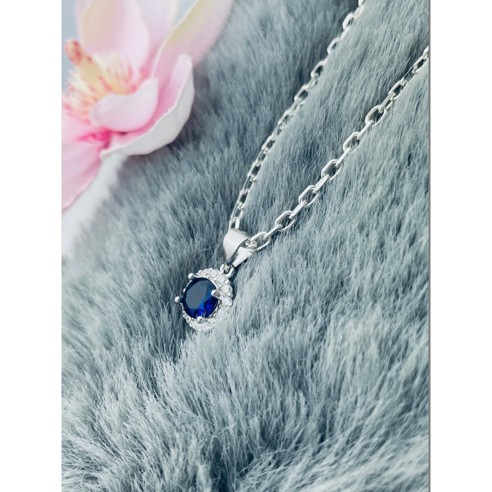 Kreis 925 Silber Damen Medaillon Anhänger mit Zirkonia