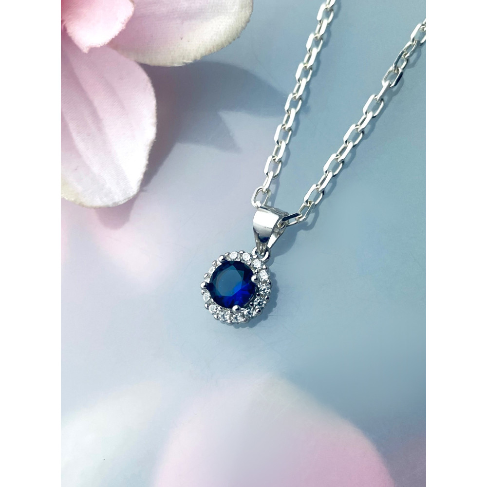 Kreis 925 Silber Damen Medaillon Anhänger mit Zirkonia