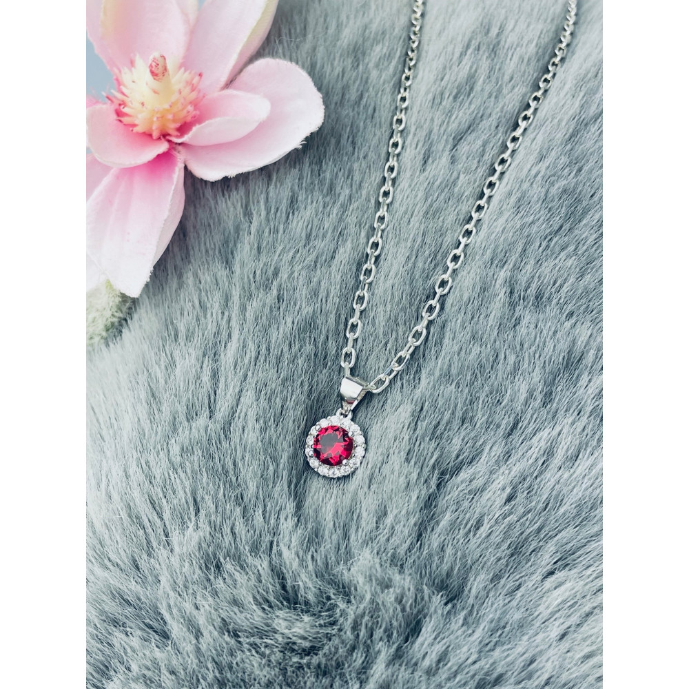 Kreis 925 Silber Damen Medaillon Anhänger mit Zirkonia