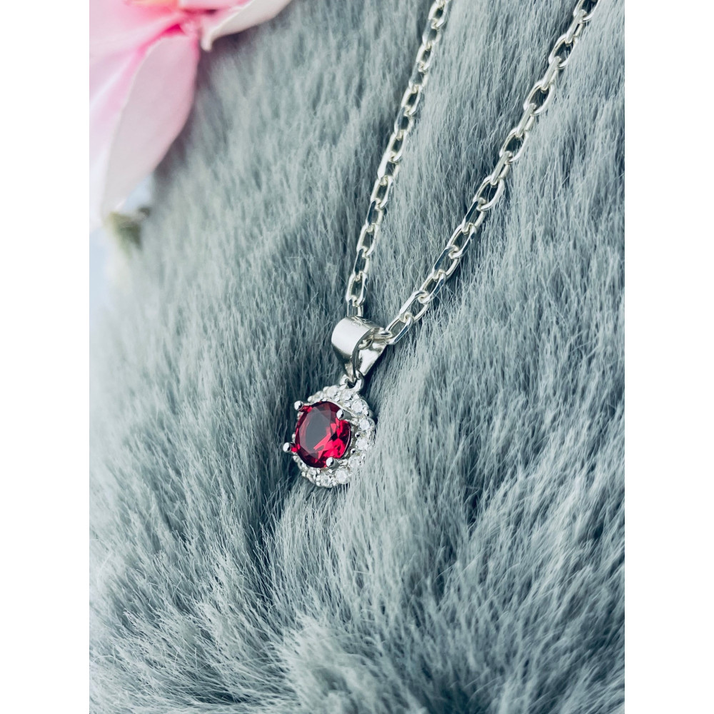 Kreis 925 Silber Damen Medaillon Anhänger mit Zirkonia