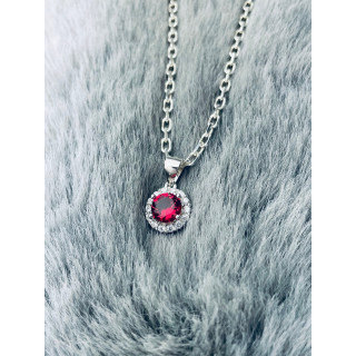 Kreis 925 Silber Damen Medaillon Anhänger mit Zirkonia