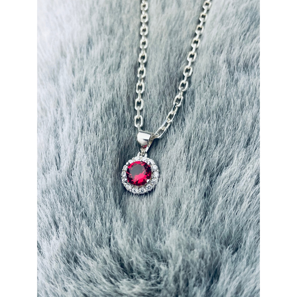 Kreis 925 Silber Damen Medaillon Anhänger mit Zirkonia