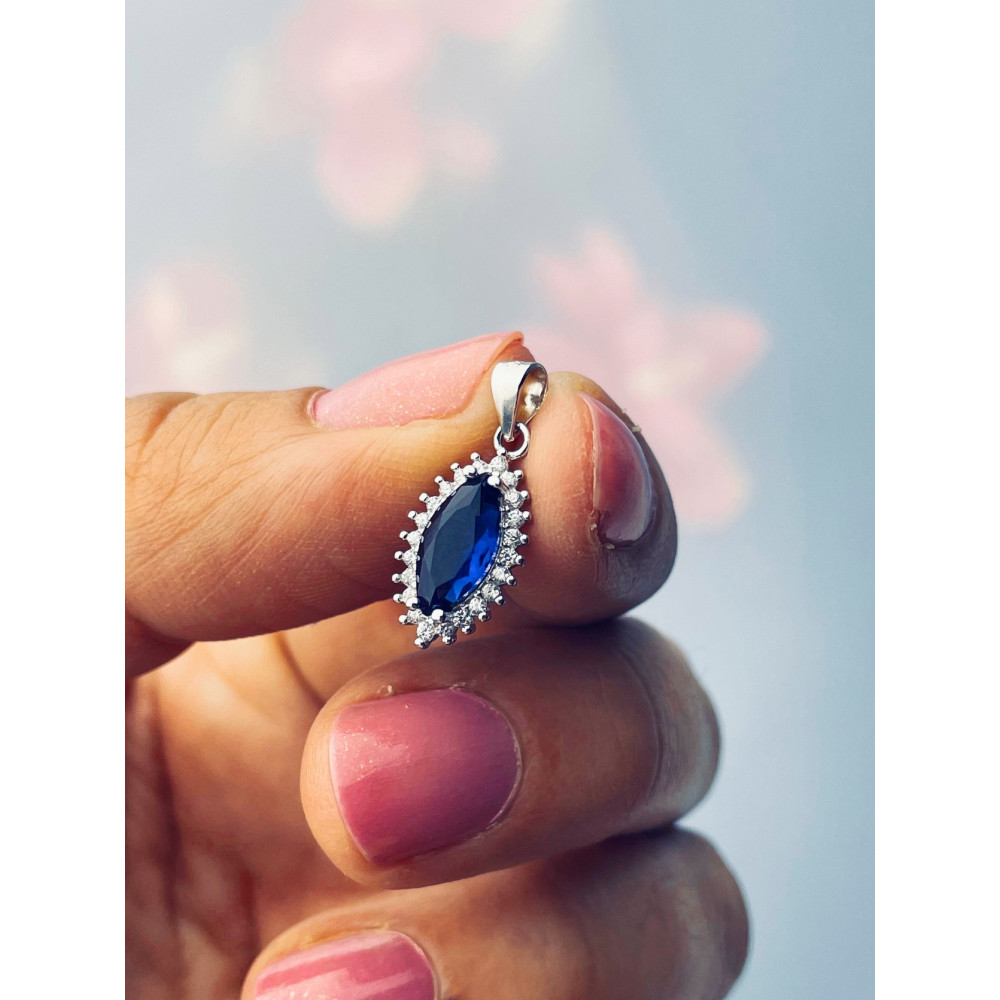 Träne 925 Silber Damen Medaillon Anhänger mit Zirkonia