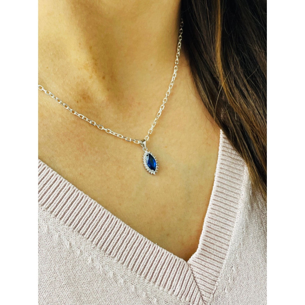 Träne 925 Silber Damen Medaillon Anhänger mit Zirkonia