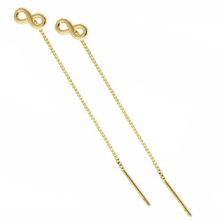 Złote kolczyki fantazyjne z cyrkonią