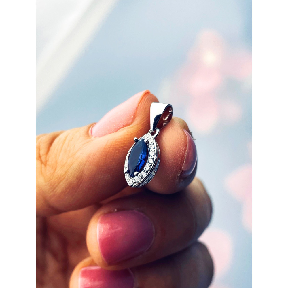 Träne 925 Silber Damen Medaillon Anhänger mit Zirkonia