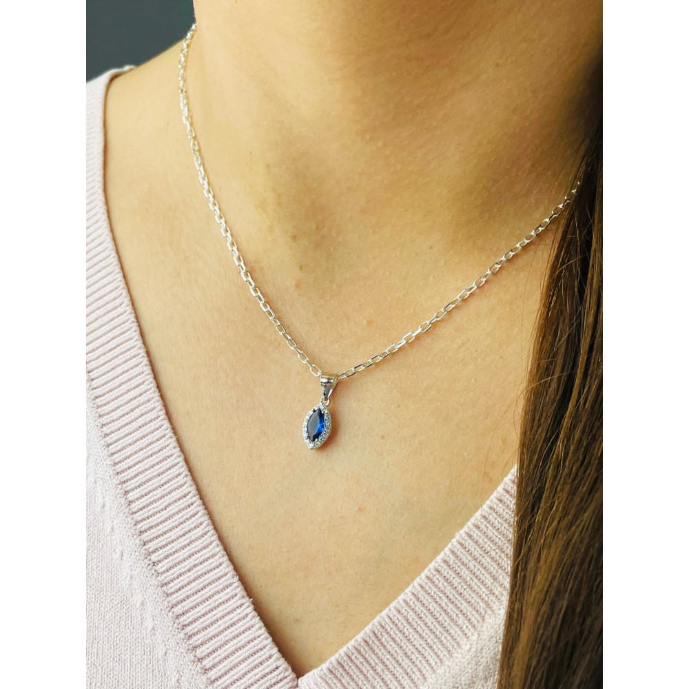 Träne 925 Silber Damen Medaillon Anhänger mit Zirkonia