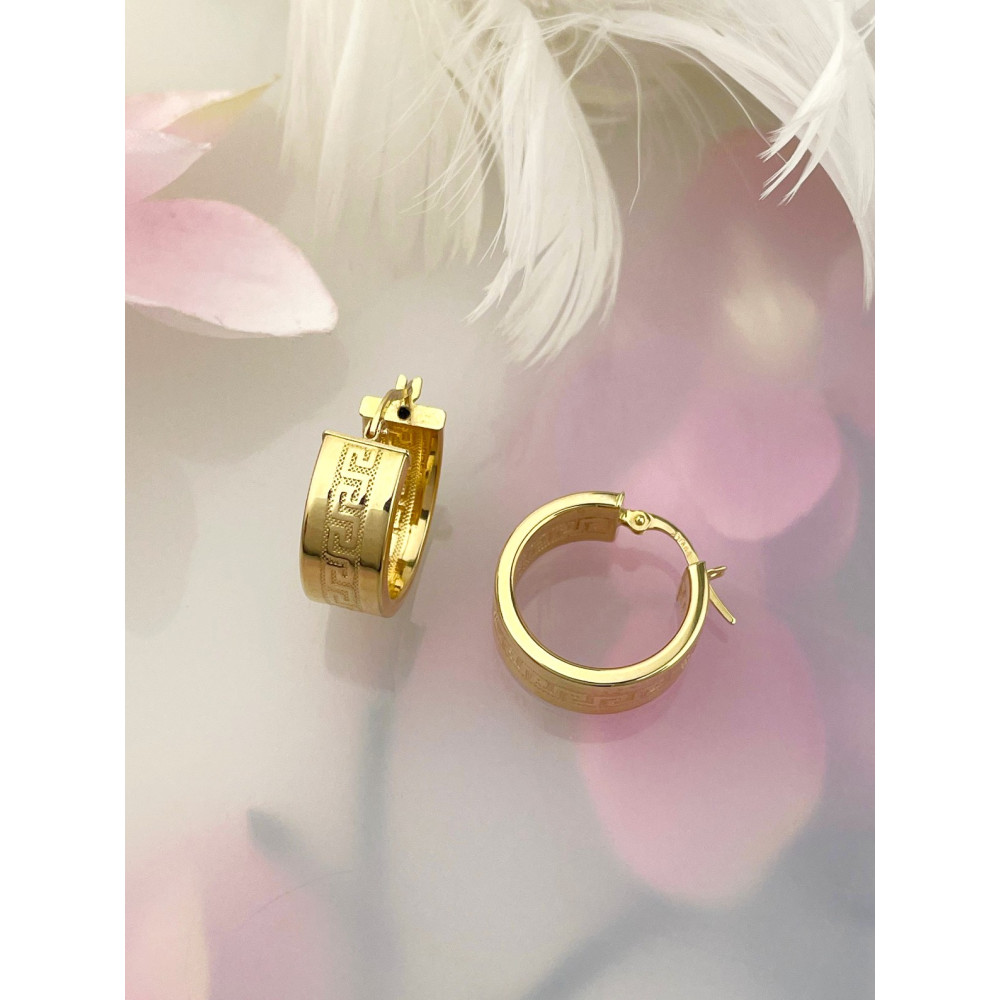 Kreis Creolen Ohrringe Ohrhänger Ohrstecker Ohrschmuck Paar Gelbgold 585er 14KT