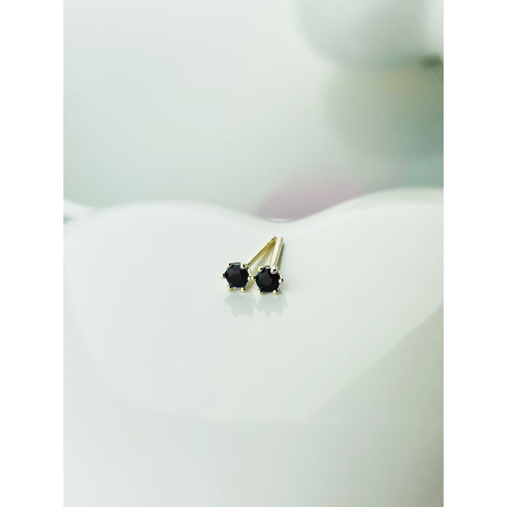 Kugel Ohrringe mit Onyx Ohrhänger Ohrstecker Ohrschmuck Gelbgold Paar Gold 585er 14KT