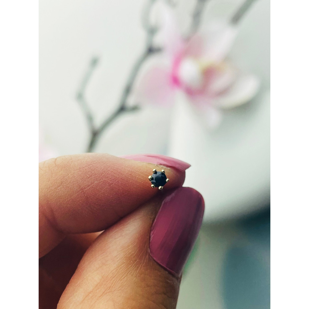 Kugel Ohrringe mit Onyx Ohrhänger Ohrstecker Ohrschmuck Gelbgold Paar Gold 585er 14KT