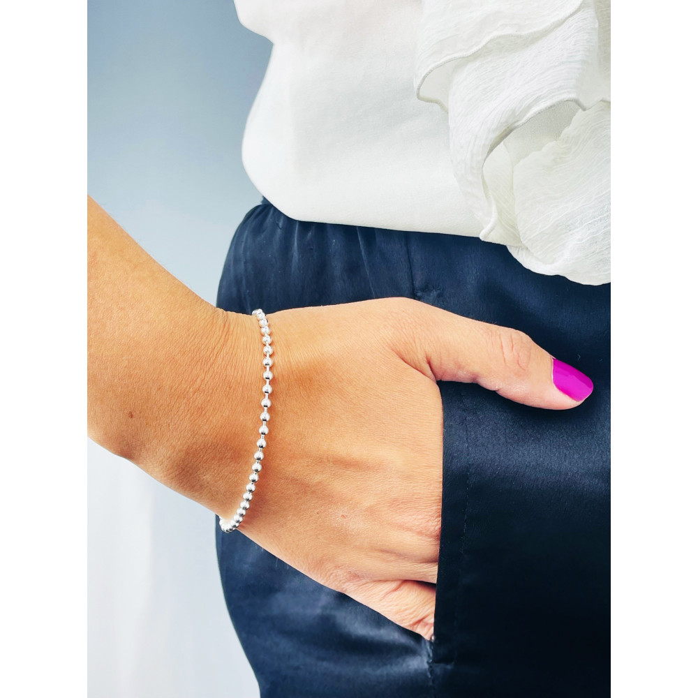925 Silber Kugel Armband